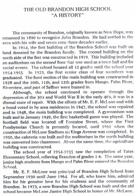 BHS History